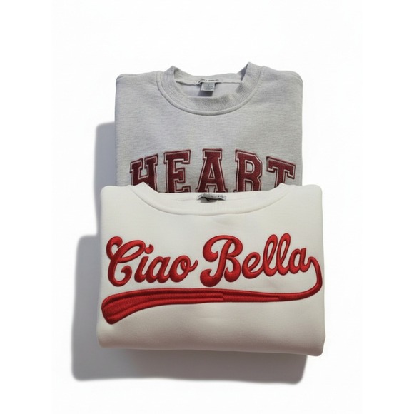 Better Together Tops - Better Together 2 pc set  Sweatshirt Grey Heart Breaker /white Ciao Bella size S